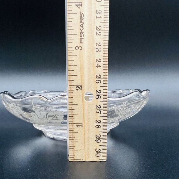 Vtg Silver City Glass Co Sterling on Crystal Divided Bowl Dish 6” Flanders Field - Picture 3 of 6